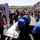 Supporters are screened by TSA agents as they head into a rally for Republican presidential candidate Donald Trump Saturday, May 7, 2016 (Associated Press)